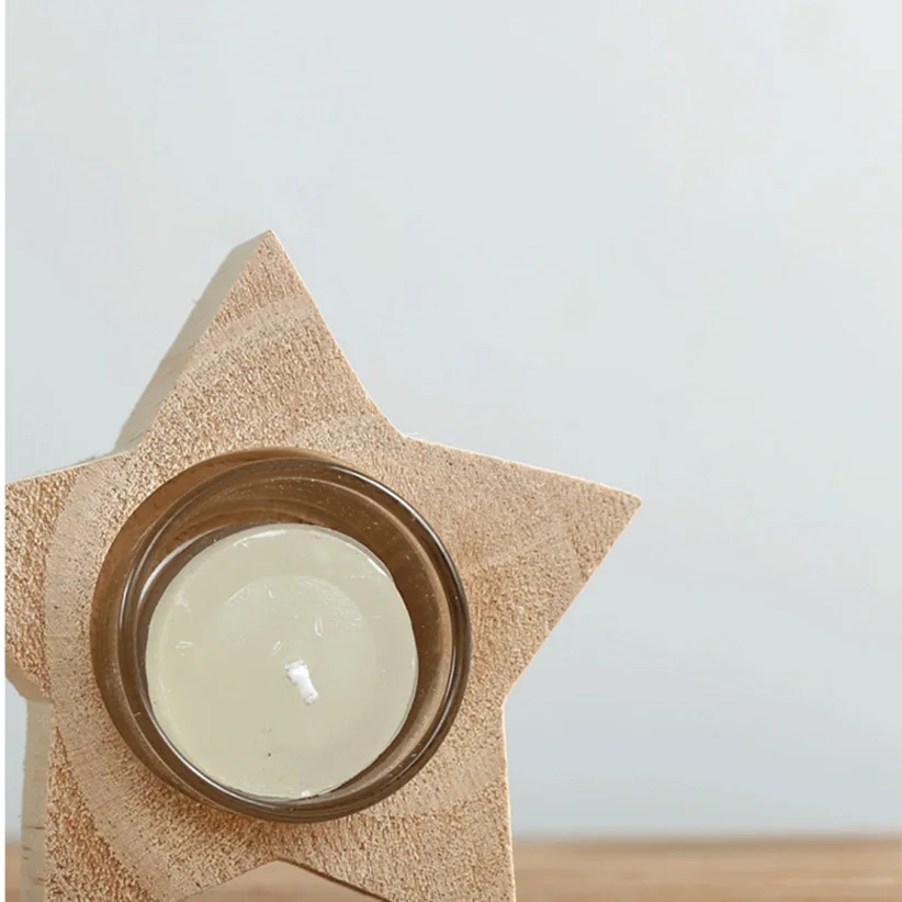 1 шт. Натуральный Деревянный Подсвечник Подсвечники Tealight в форме сердца дерево