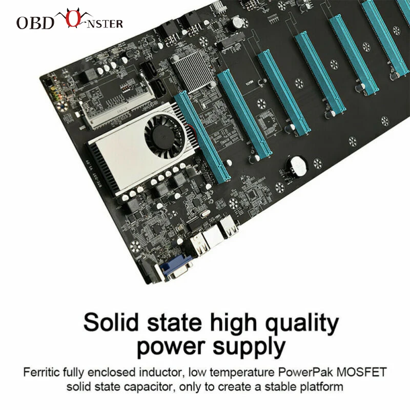 BTC-S37 ETC майнинговая материнская плата 8 gpus pcie графическая карта с процессором DDR3 VGA