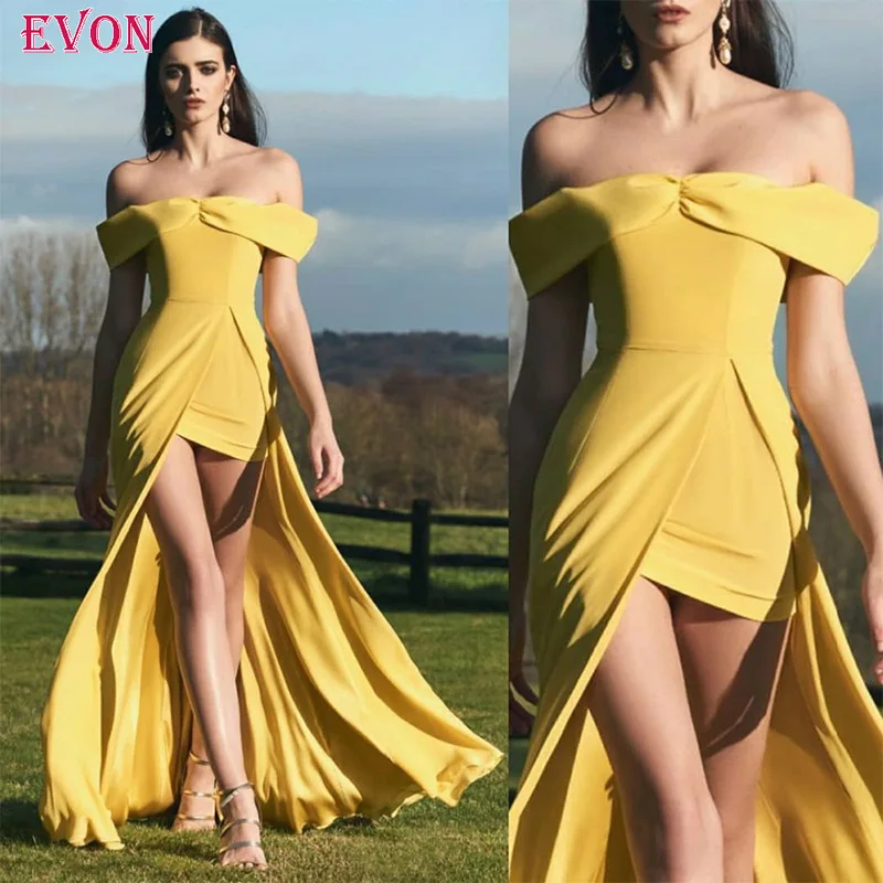 Сексуальное платье с открытыми плечами и вечерние платья Robe De Soiree элегантная женская обувь на высоких каблуках с низкой развертки поезд платье для выпускного бала плюс размеры Vestido De Fiesta - Цвет: picture color