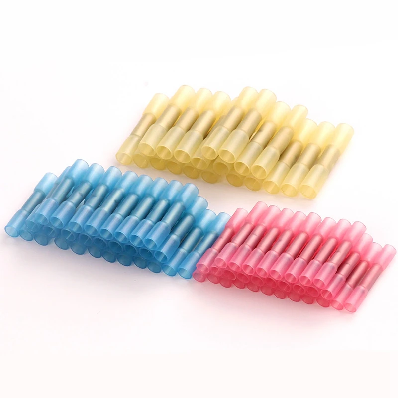 

100pcs/set Heat Shrink Butt 3 Sizes Crimp Terminals Insulated Electrical Wire Cable Connectors For 22-10 AWG