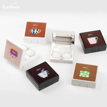 

Afternoon Time Lens Case with Stick Mirror Set Contact Lens Partner Container Storage Holder