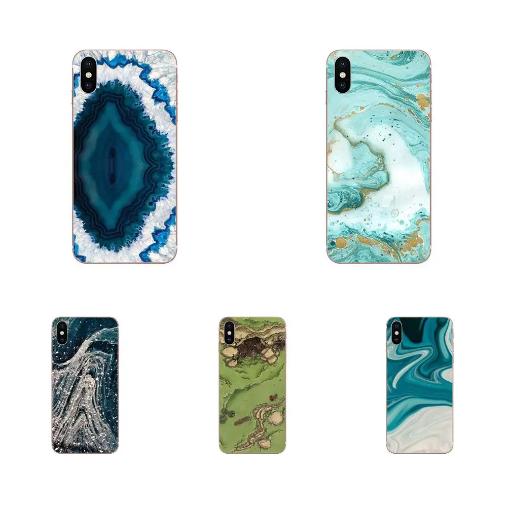 Мягкий узор Розовый Аква бирюзовый агат печати для Huawei NOVA 2 V20 Y3II Y5 Y5II Y6 Y6II Y7 Y9 G8 G9 GR3