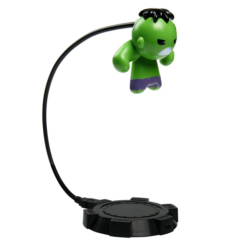 Ночной светильник с мультипликационным персонажем Marvel, USB, 5 Вт, Мстители, светодиодный светильник в любом месте, настольная лампа, детская лампа, декоративная лампа - Испускаемый цвет: Hulk