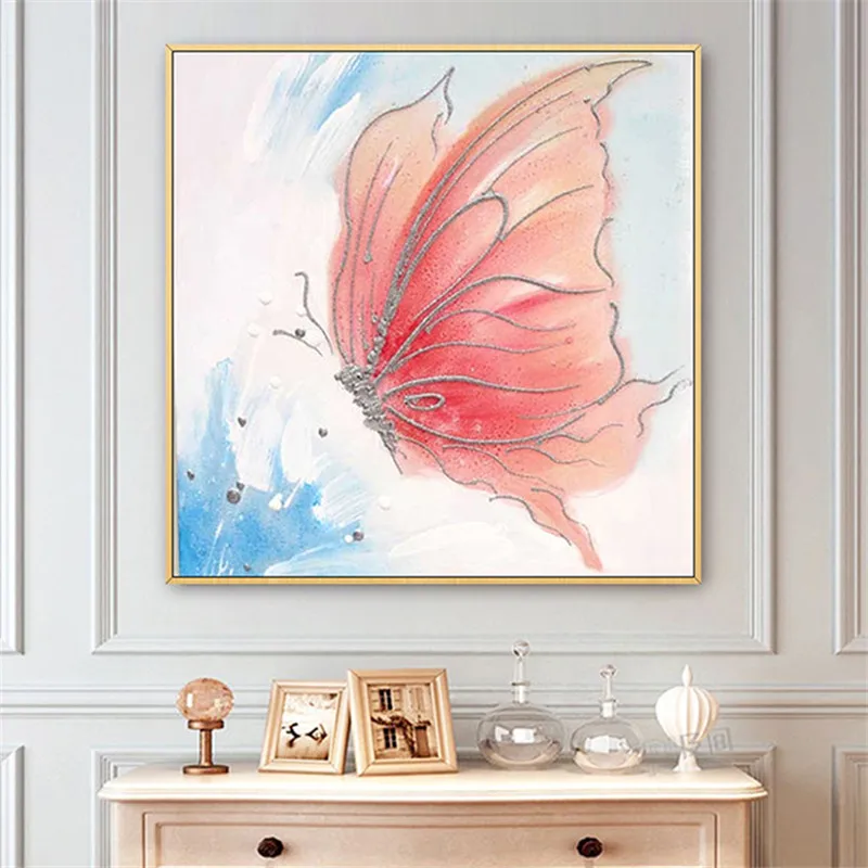 

Handmade Abstract Adorable Butterfly Oil Painting On Canvas Handpainted Animal Paintings For Living Room Decor Wall Art Pictures