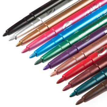 

12pcs/set Eyeliner Pencil Eyeshadow Pen Makeup Tools Cosmetic Long Lasting Waterproof Wholesale Colorful Black Purple Pink Red