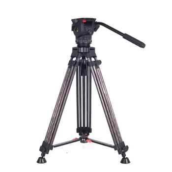 

TERIS TRIX TCE-CF Carbon Fiber Video Camera Tripod Kit TEC-AL Aluminum tripod w/ Fluid Head Load 7KG Professional Tripod