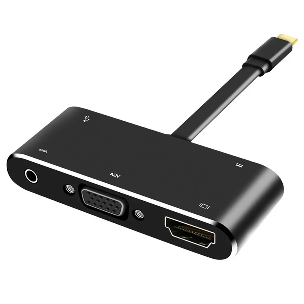 Концентратор USB type C адаптер 4K type-C для HDMI/VGA/3,5 мм аудио разъем/USB 3,0 порт/PD конвертер для ноутбука ПК компьютер