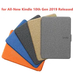 Для всех-New Kindle 2019 чехол ткань текстура PU кожаный умный чехол PC задняя твердая Крышка для всех-New Kindle 10th 2019 выпущен