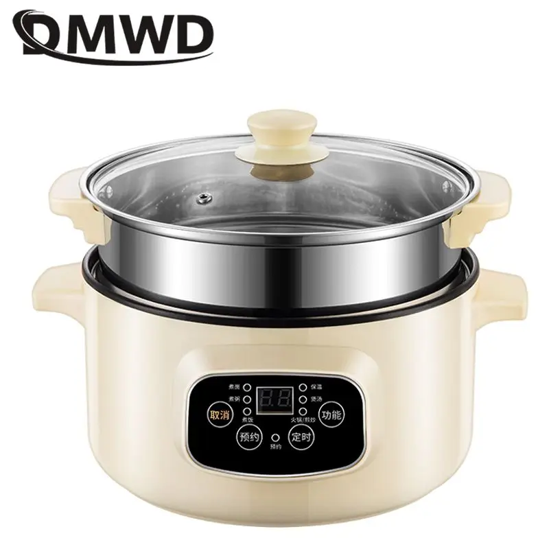 Dmwd Mini Multicooker Elettrico Colazione Maker Tagliatelle Pasta Fornello Piatto Caldo Zuppa Di Polenta Pentola Di Cottura Per 1-3 Persone 220V