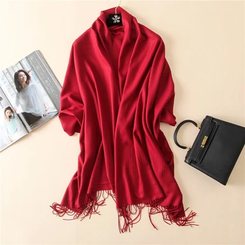 

2020New Autumn and winter Solid color Imitation cashmere Thickening Scarf Tassels Keep warm Lovers Shawls A holiday gift