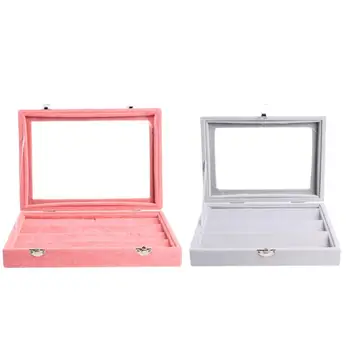 

Practical Velvet Earrings Ring Display Box Square Necklace Bracelet Container Jewelry Gift Case Organizer