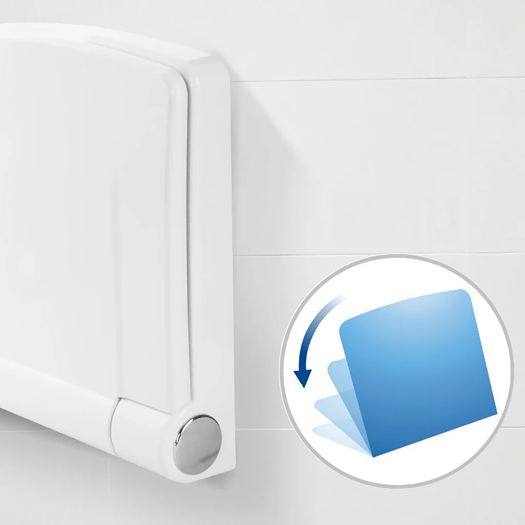 

Durable Folding Bath Seat, Non-slip Folding Shower Stool, Shower Chair Wall Mount for Entrances, Hospitals, Nursing Homes
