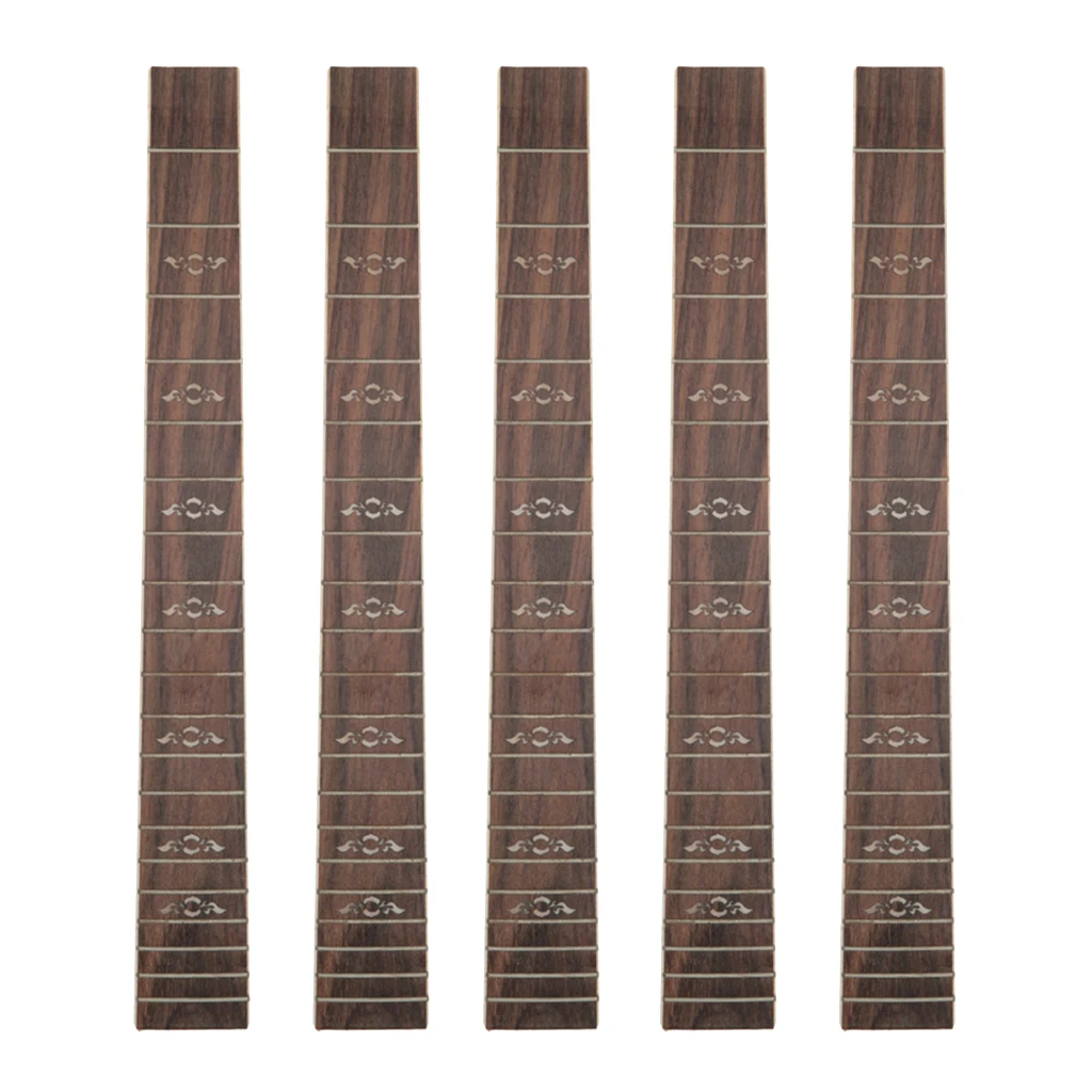 5 Pieces 41'' Acoustic Guitar Fretboard 20 Frets Dot Inlay Musical Instrument Accessories, Brown
