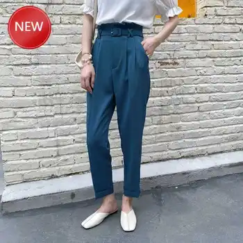 

Women High Street Russian Style Empire Waist Solid 5 Colors All-match Fitness Pencil Quality Summer Ankle-length Pants Korean