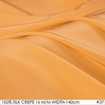 

100% SILK CREPE DE CHINE 140cm width 16momme Natural Silk Organic Children's fabric Orange NO37