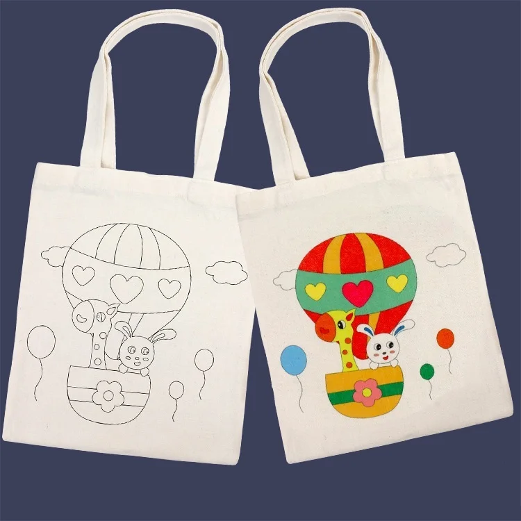 DIY Защита окружающей среды пустая сумка с граффити для детей картина ручной работы холщовые сумки Рисование игрушки