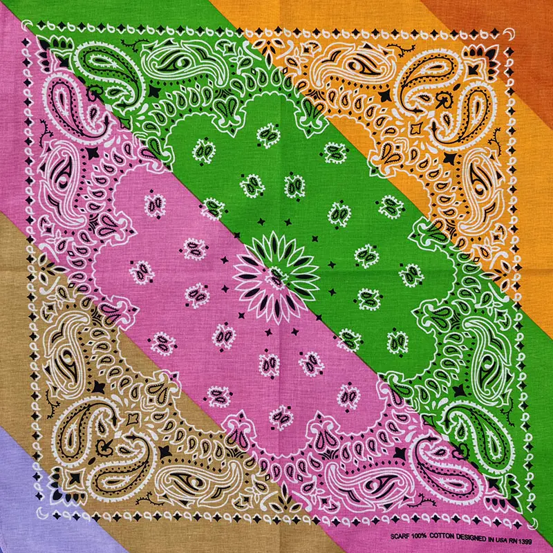 New Fashion Hip Hop 100% Cotton Bandana Square Scarf 55cm*55cm Black Red Paisley Headband Printed For Women/Men/Boys/Girls - Image 36