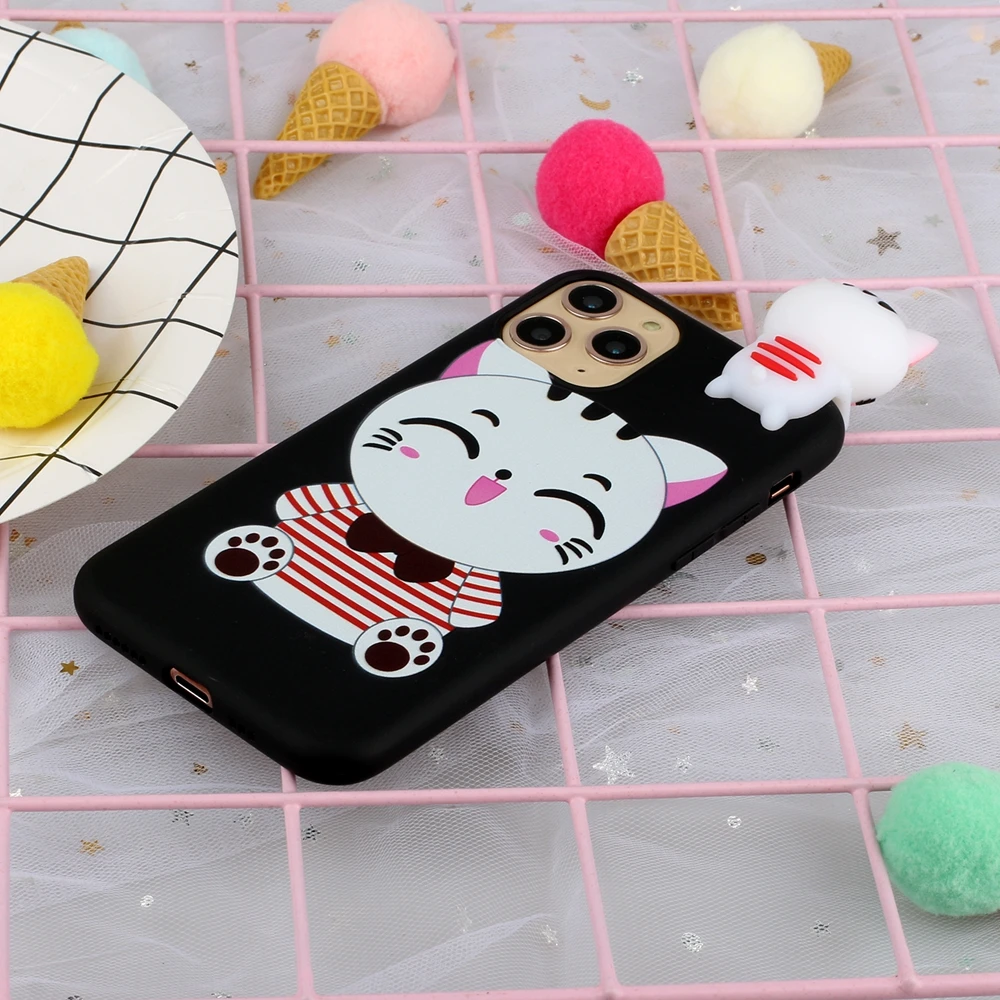 3D единорог чехол для Coque iPhone 11 Pro Max чехол Kawaii панда силиконовый для Funda iPhone X XR XS 6 7 8 Plus 5 5S SE чехол