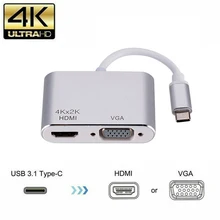 USB C концентратор type C к HDMI концентратор адаптер для MacBook Pro USB C HDMI VGA адаптер USB 3,1 type C концентратор для MacBook Air 13 аксессуары
