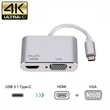 

USB C HUB Type C To HDMI HUB Adapter For MacBook Pro USB C HDMI VGA Adapter USB 3.1 Type C HUB For MacBook Air 13 Accessories
