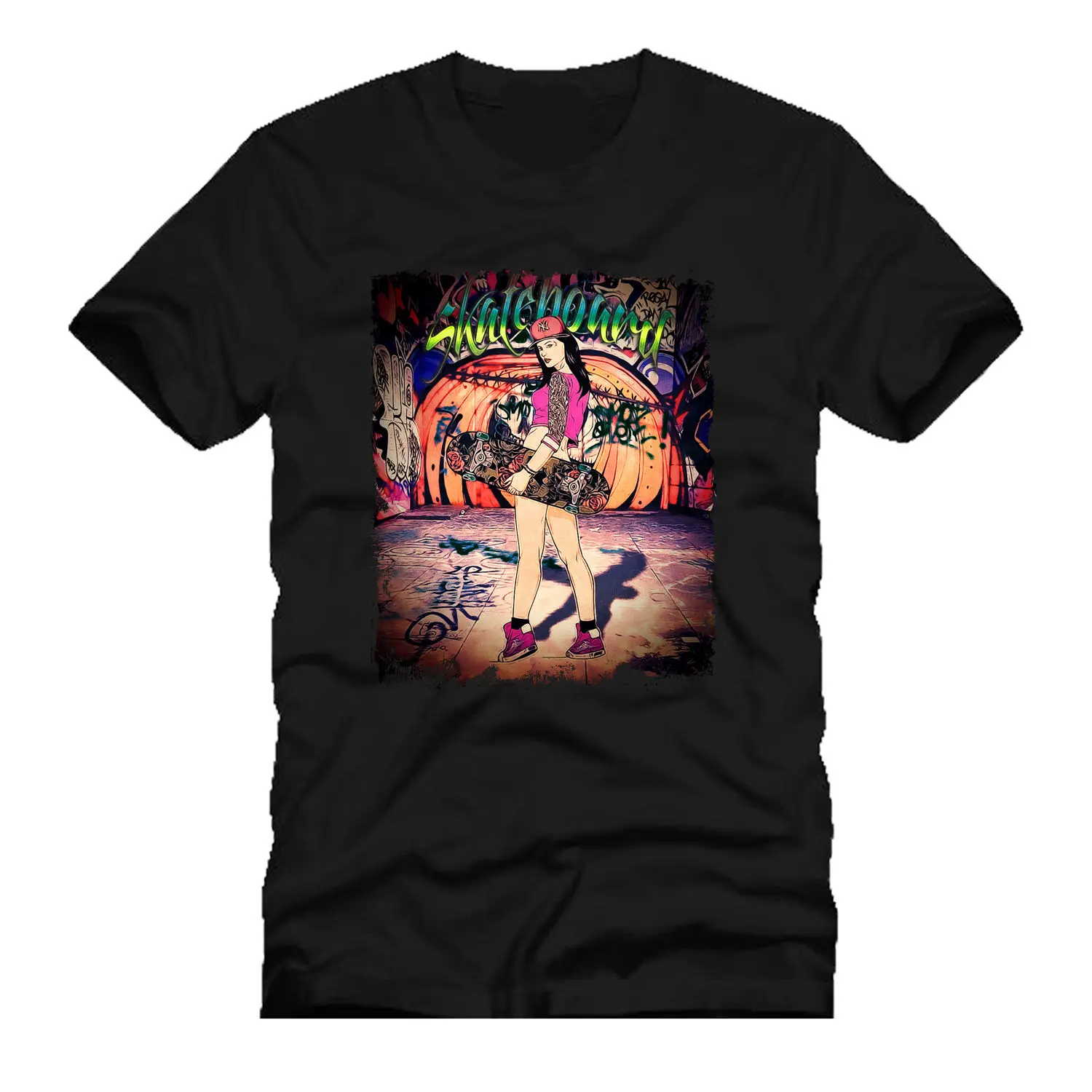 SKATEGIRLS 2 skater board hover street grafitti dtg mens t shirt tees Novelty Cool Tops Men Short Sleeve Tshirt Hip Hop men |