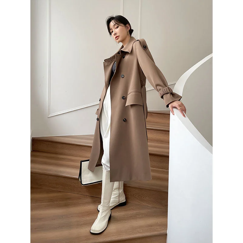 

Windbreaker coat women's spring and autumn clothes 2021 new medium length knee length Korean style this year's early