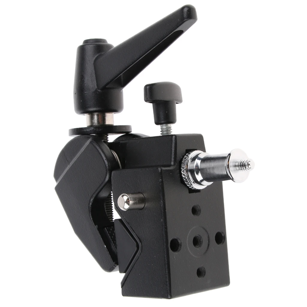 Super Clamp Multi-functional with Standard Stud 1/4'' 3/8'' Thread for Lights Umbrellas Hooks Shelves Plate Glass Cross Bars