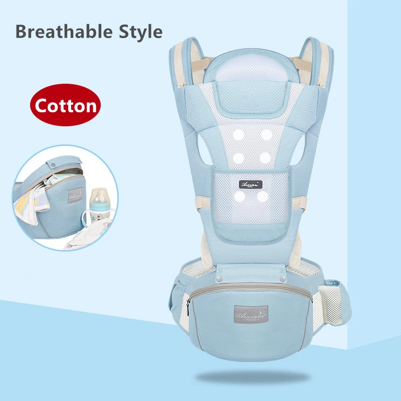 Blue breathable От 0 до 24 месяцев, дышащий рюкзак на бретельках для новорожденных, кенгуру для новорожденных, не пропускает ноги - Цвет: Blue breathable