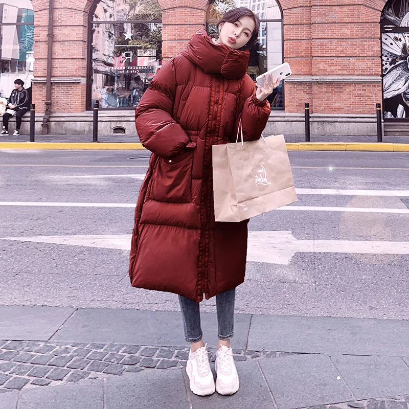 

Photo Shoot 2019 Winter New Style Mid-length down Coat Korean-style Dongdaemun Loose-Fit Woman Cotton Dress Hong Kong Style Cott