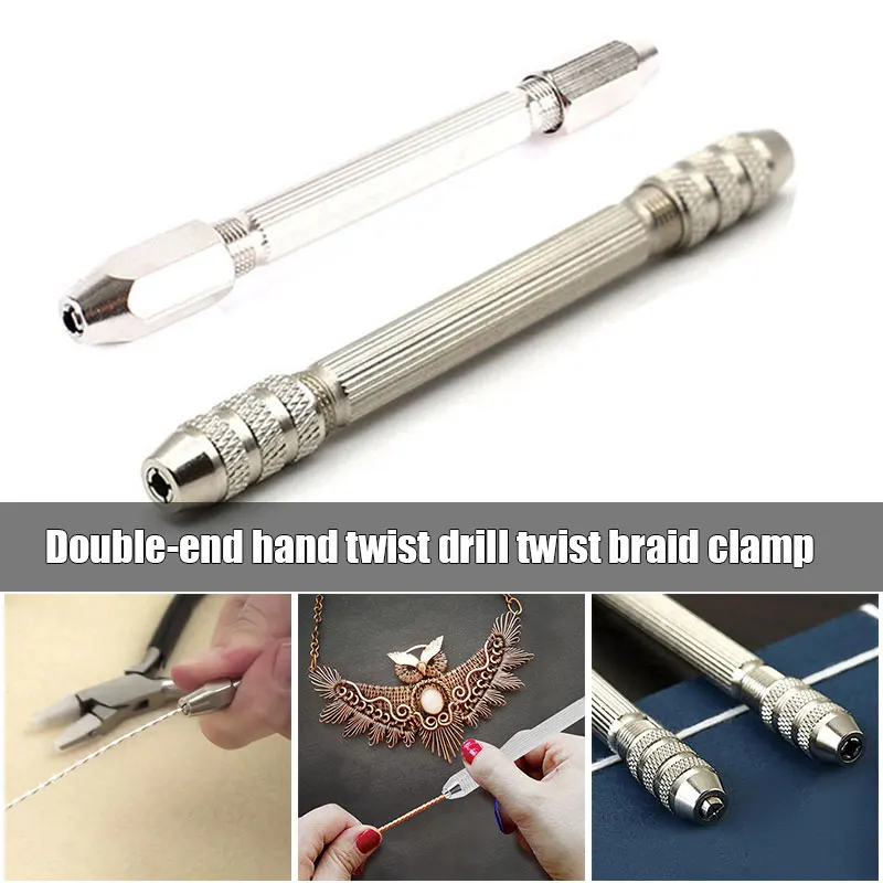 Hand Drill Bits Set Pin Vise Hand Drill 21 Pieces Micro Twist Drill Bits and 10 Pieces PCB Mini Drill Bits with 100PCS Screws for Resin Polymer Clay Craft DIY Jewelry