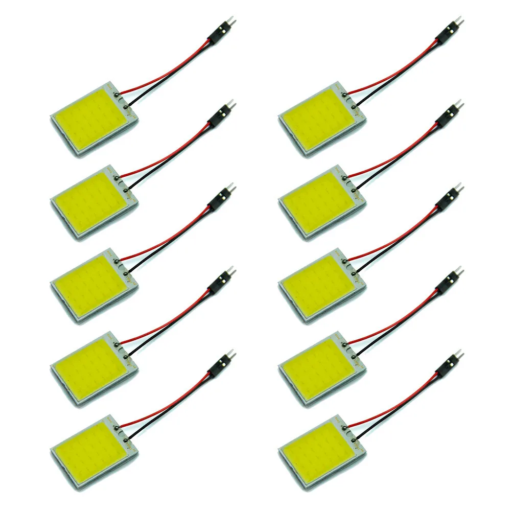10 шт. 24 SMD COB светодиодный автомобиль T10 гирлянда панельный светильник плафон лампа 12 V-белый светильник s авто Интерьер Лампа для чтения лампа светильник купол фестон