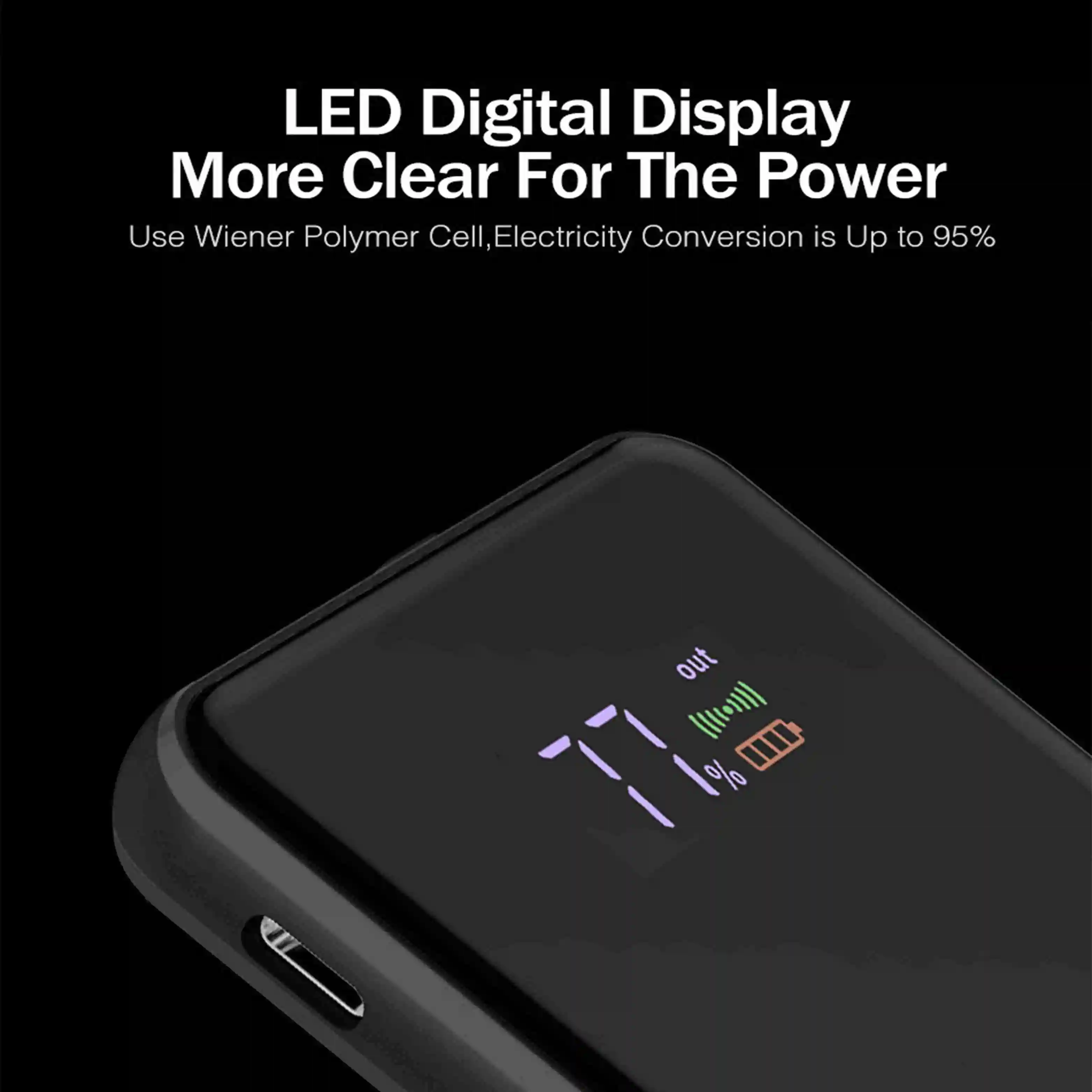 Power Bank 5000mAh вертикальное Беспроводное зарядное устройство, YKZ светодиодный дисплей двойной USB быстрая зарядка внешний аккумулятор для iPhone Xiaomi