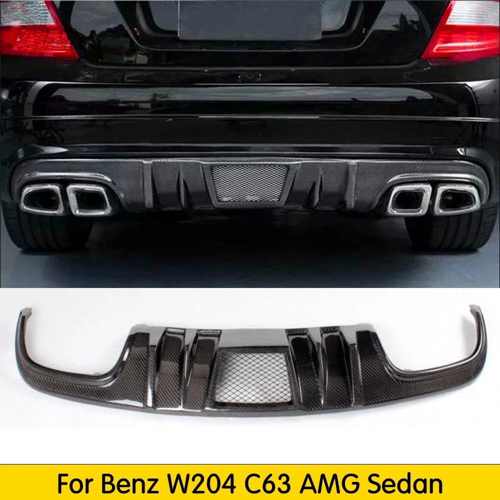 W204 диффузор губа на задний бампер спойлер для Mercedes Benz C63 AMG Седан 4 двери 2008 2009 2010 2011