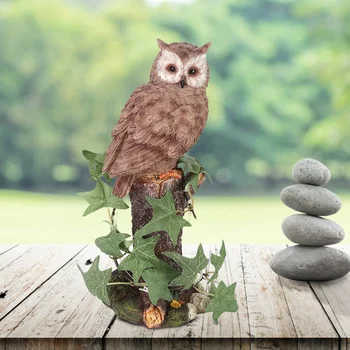 

Outdoor Solar Landscape Light Resin Simulation Owl on Stump Lamp Decorative Lawn Lights for Yard Garden