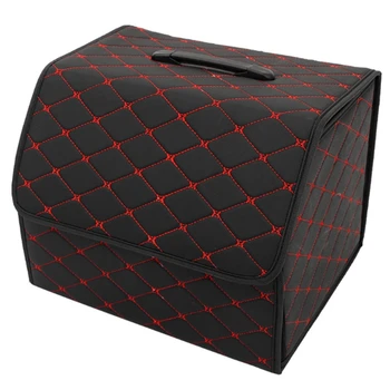 

Car Trunk Organizer Box Storage Bag Auto Trash Tool Bag Pu Leather Folding Large Cargo Storage Stowing Tidying