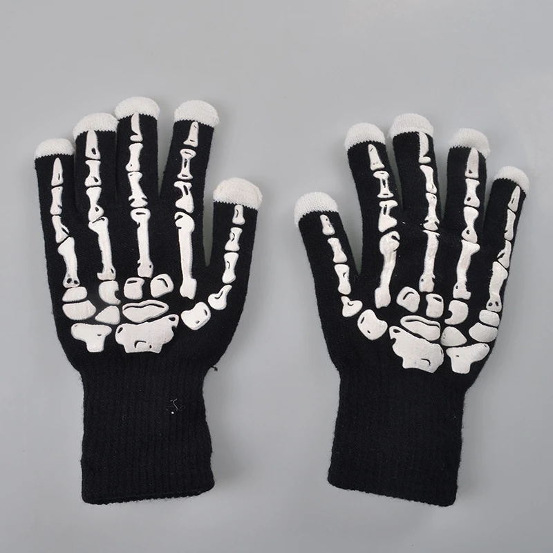 LED Funny Luminous Gloves Christmas Halloween Bar Applicable Props Seven Colors Randomly Change Light-Emitting Toy Children Gift