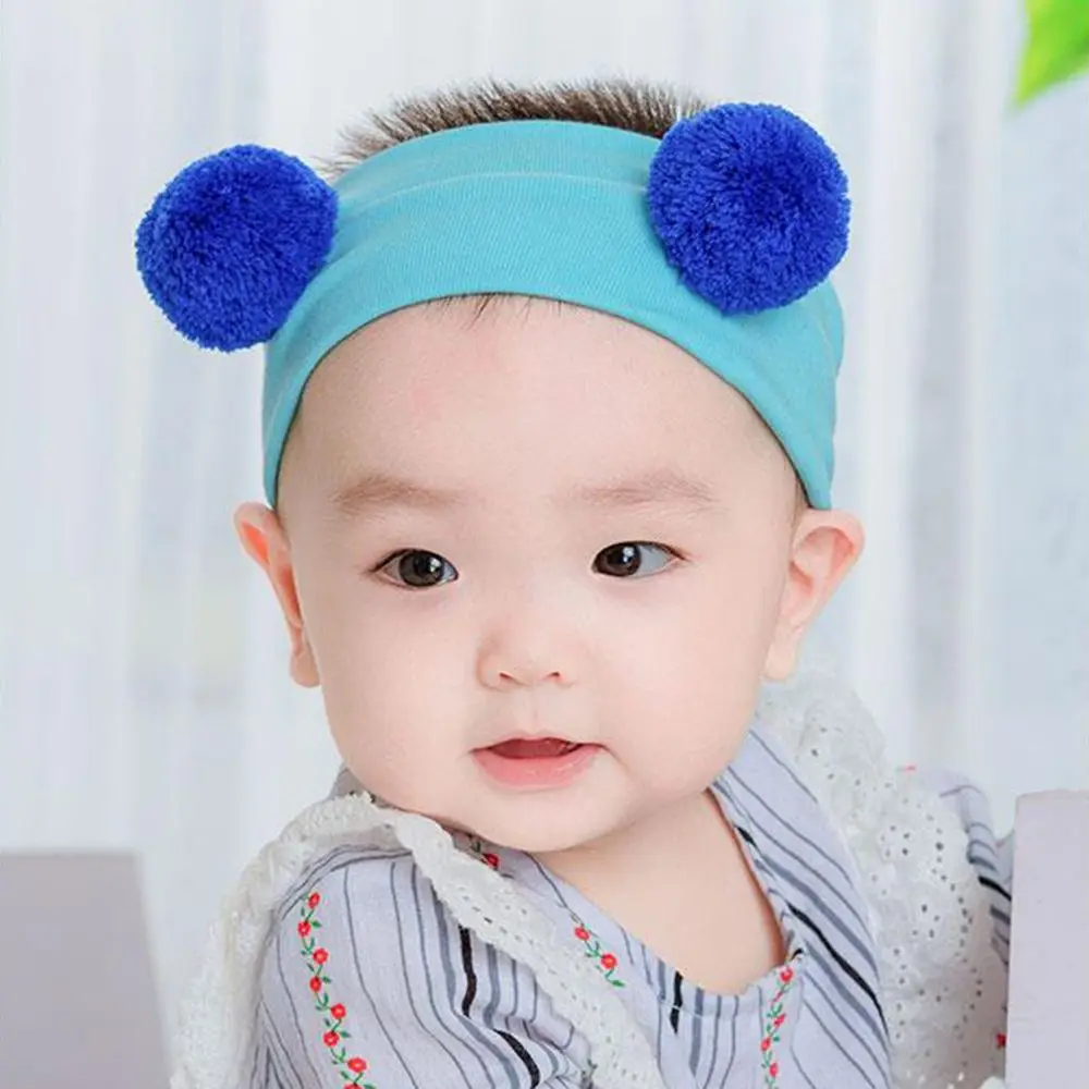 Новинка креативные детские повязки на голову с плюшевыми помпонами повязка для
