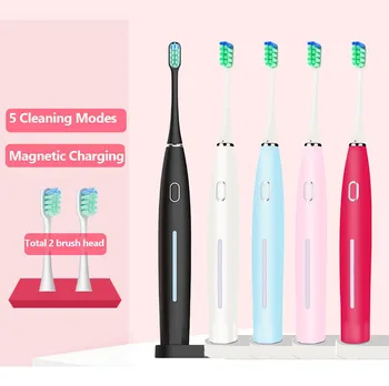 

Magnetic Rechargeable Electric Toothbrush DuPont Nylon Fine Tip Soft Hair IPX7 Waterproof With Replacement Toothbrush Head