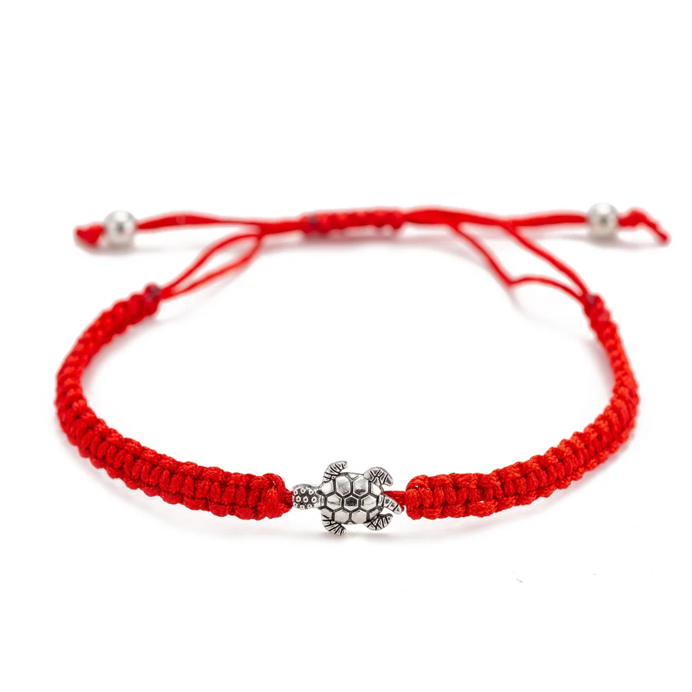 Simple Red String Turle Charm Thread Bracelet for Men Women Handmade Jewelry Anklet Adjustable | Украшения и аксессуары