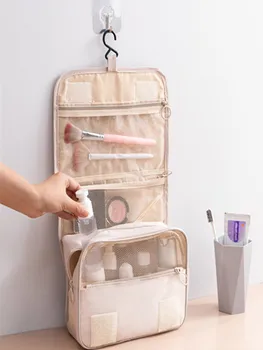 

Makeup Organizer, Large-Capacity Portable Makeup Bag Travel Wash Cosmetics Storage Bag