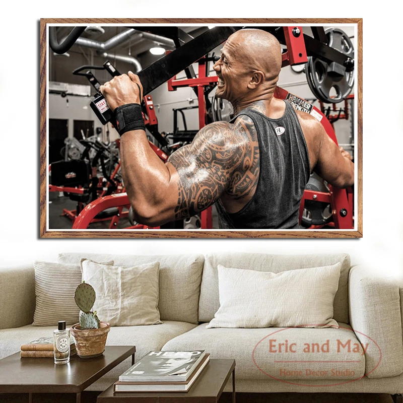 The Rock Dwayne Johnson Тренировка Фитнес Бодибилдинг мышечное Искусство Живопись