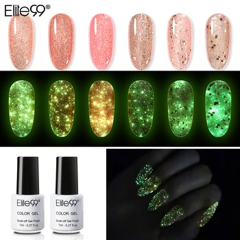 

Elite99 7ml Luminous Gel Polish Rose Gold Shimmer Glitter Gel Lacquer Semi Permanent Enamel UV LED Nail Art Gel Varnish Manicure
