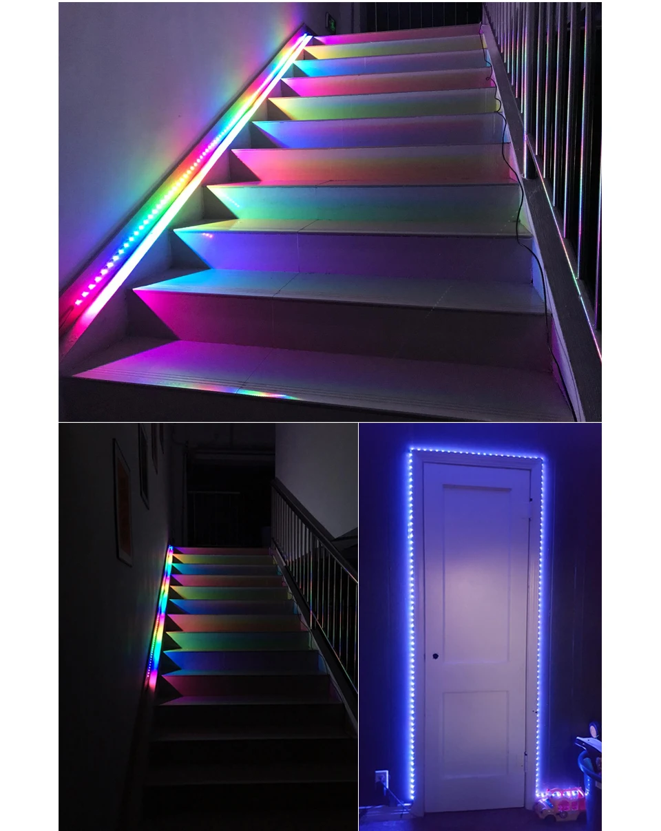 Что можно сделать из светодиодная. Светодиодная лента DREAMCOLOR led strip Light. Подсветка лестницы на ws2812. Неоновая лента RGB-ic led Neon Rope Light. РГБ подсветка 3 цвета.