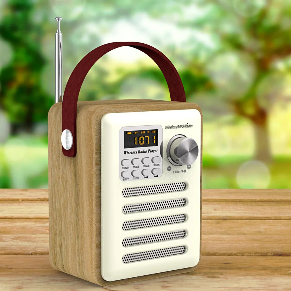 С антенной цифровые часы Домашние Ретро наружные TF карты мини радио FM приемник