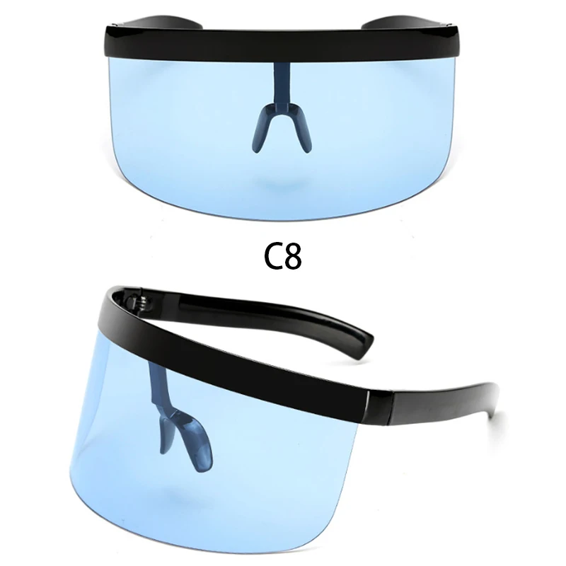 2021 New Fashion Half Frame Sunglasses Women Men Brand Design Sun Glasses Big Frame Shield Visor Men Windproof Glasses UV400 best sunglasses for big nose Sunglasses