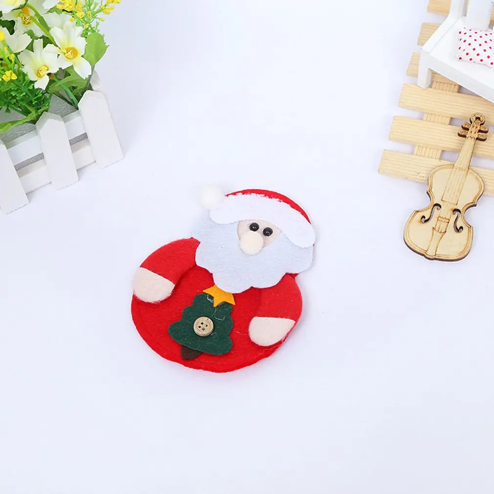Christmas Table Decorations Thickening Santa Snowman Knife And Fork Set Creative Home Snowman Cutlery Bag - Цвет: as show 9