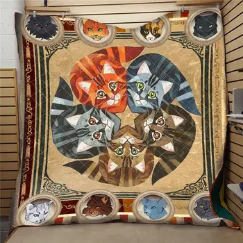 

Summer Washable Thin Quilt Unique Design Air Contationer Comforter Bed Covers Cute Cat Pattern Printing For Boys And Girls