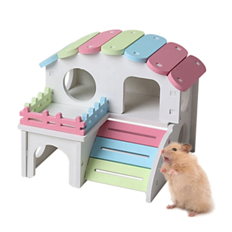 Small Pet Hamster Two Layers PVC House Colorful Hideout Exercise Natural Funny Nest Hut Playground pet Accessories | Дом и сад
