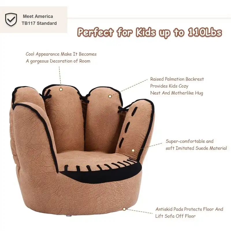 Five Fingers Baseball Glove Shaped Kids Sofa Children Chair Neat