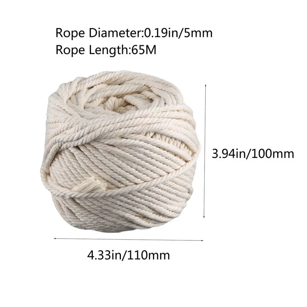 Cotton Rope Binding Rope Diy Handmade Tapestry Braided Rope Beam Drawstring Natural Strength